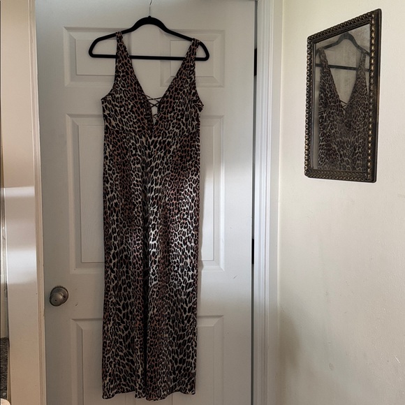 Vintage Silky Leopard Print Vanity Fair Maxi Slip Dress Chemise Slinky Gown - Picture 13 of 16